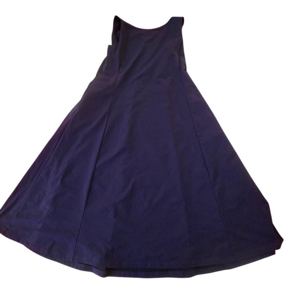 Uniqlo Womens Ultra Stretch AIRism Sleeveless Midi Fit & Flare Dress Navy Medium